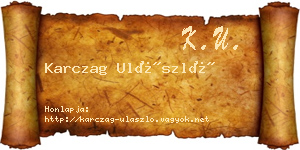 Karczag Ulászló névjegykártya